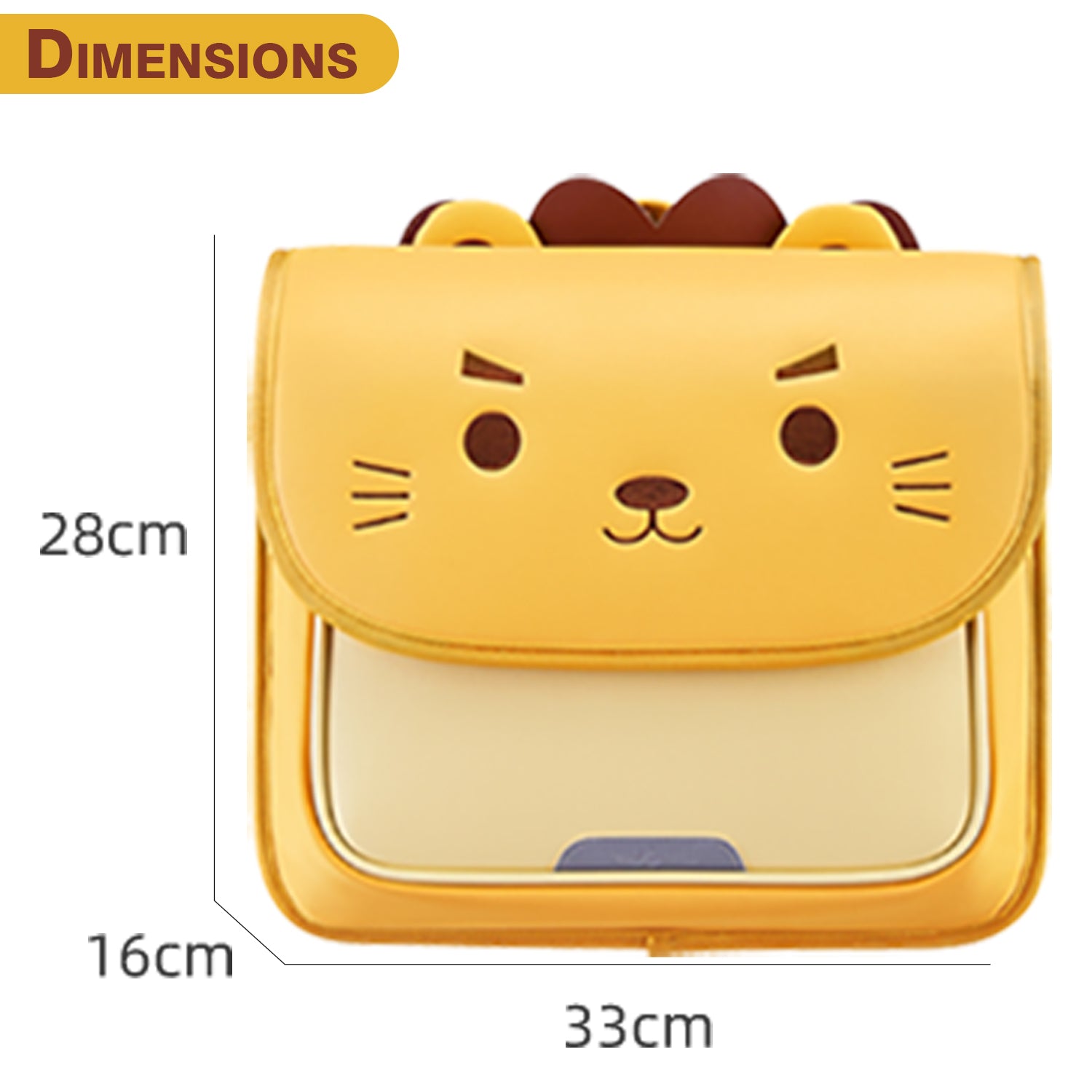 NOHOO Spine Protection Horizontal School Backpack for 0 - 5 Grade Primary Students - Lion Yellow