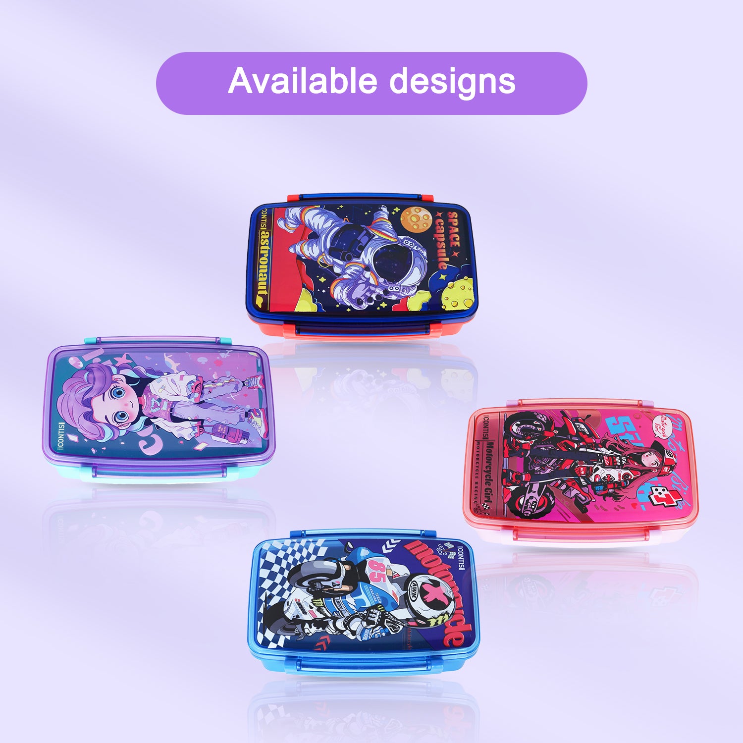 NOVA KIDS Bento Lunch Box with Spoon & Fork - Cite Girl Pink