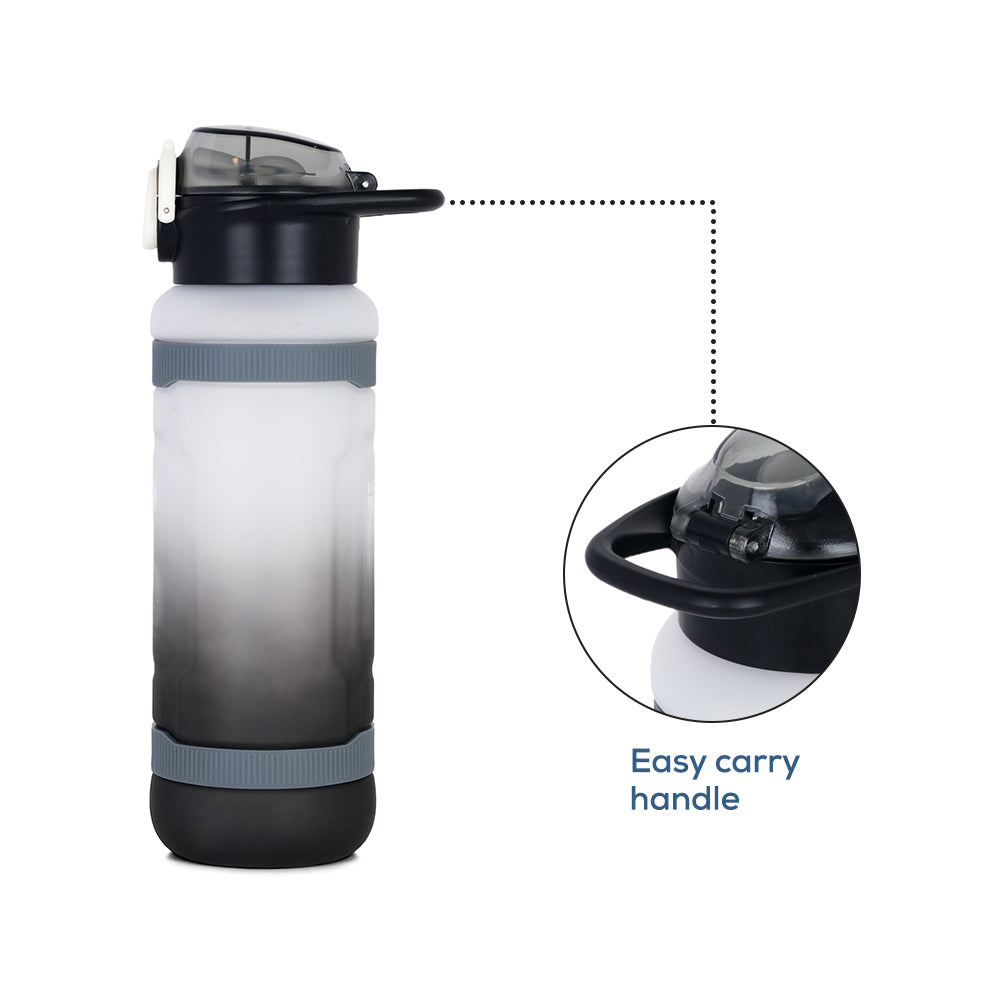 NOVA KIDS Water Bottle 1000ml with Straw- Black