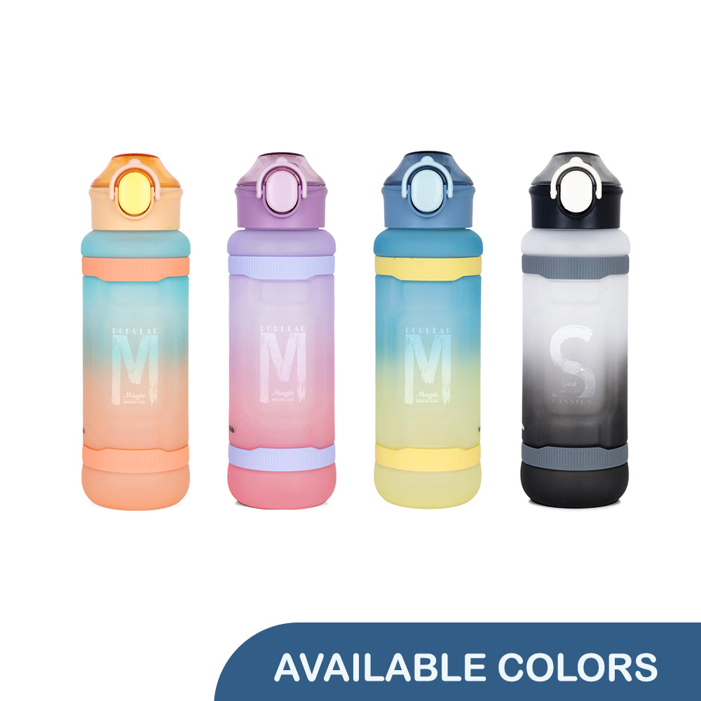 NOVA KIDS Water Bottle 1000ml with Straw- Black