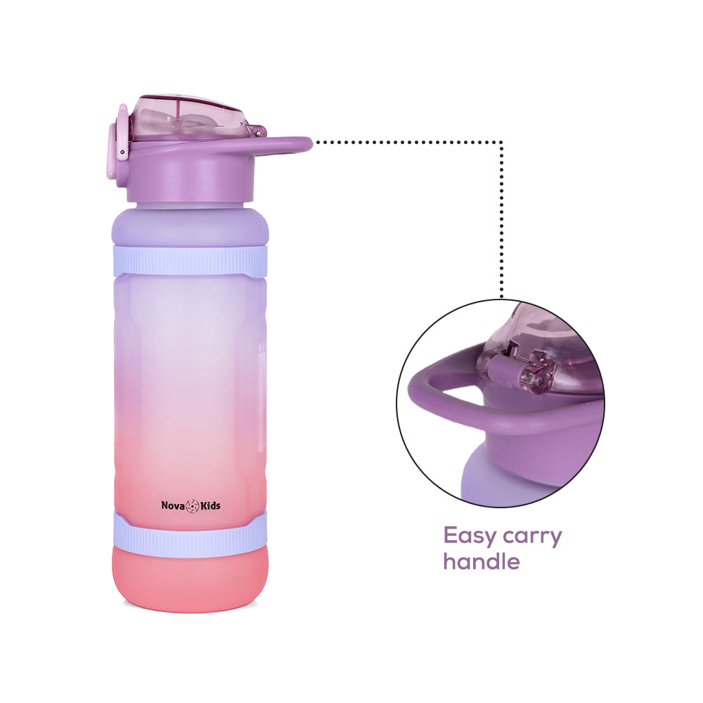 NOVA KIDS Water Bottle 1000ml with Straw- Purple