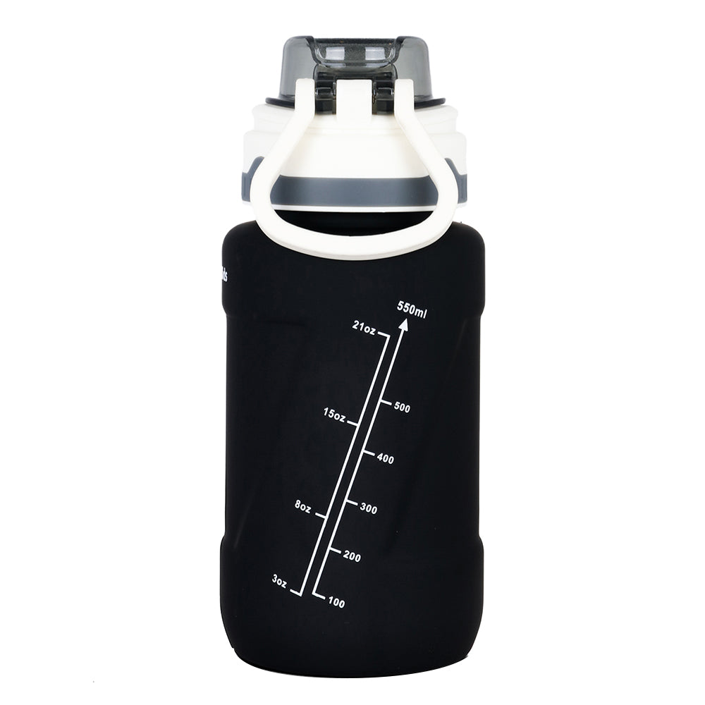 NOVA KIDS Water Bottle 550ml with Straw - Black