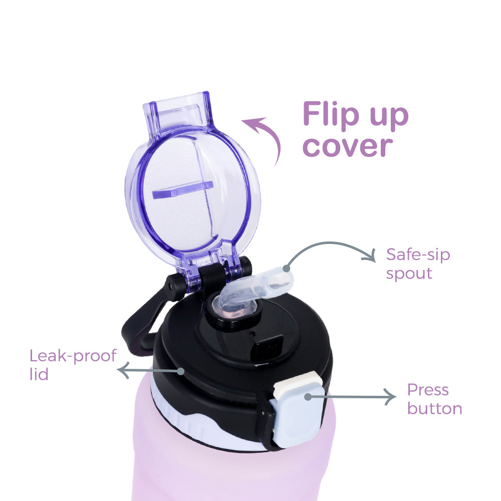 NOVA KIDS Water Bottle 550ml with Straw - Purple