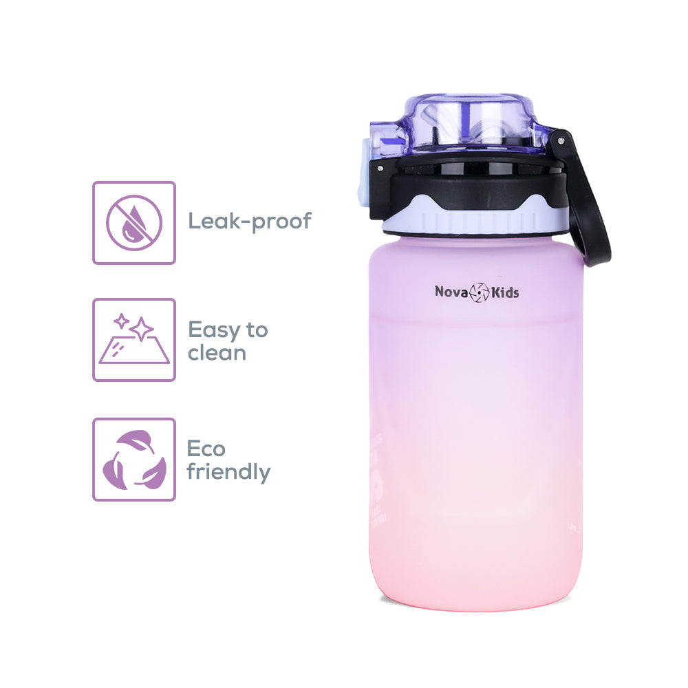 NOVA KIDS Water Bottle 550ml with Straw - Purple