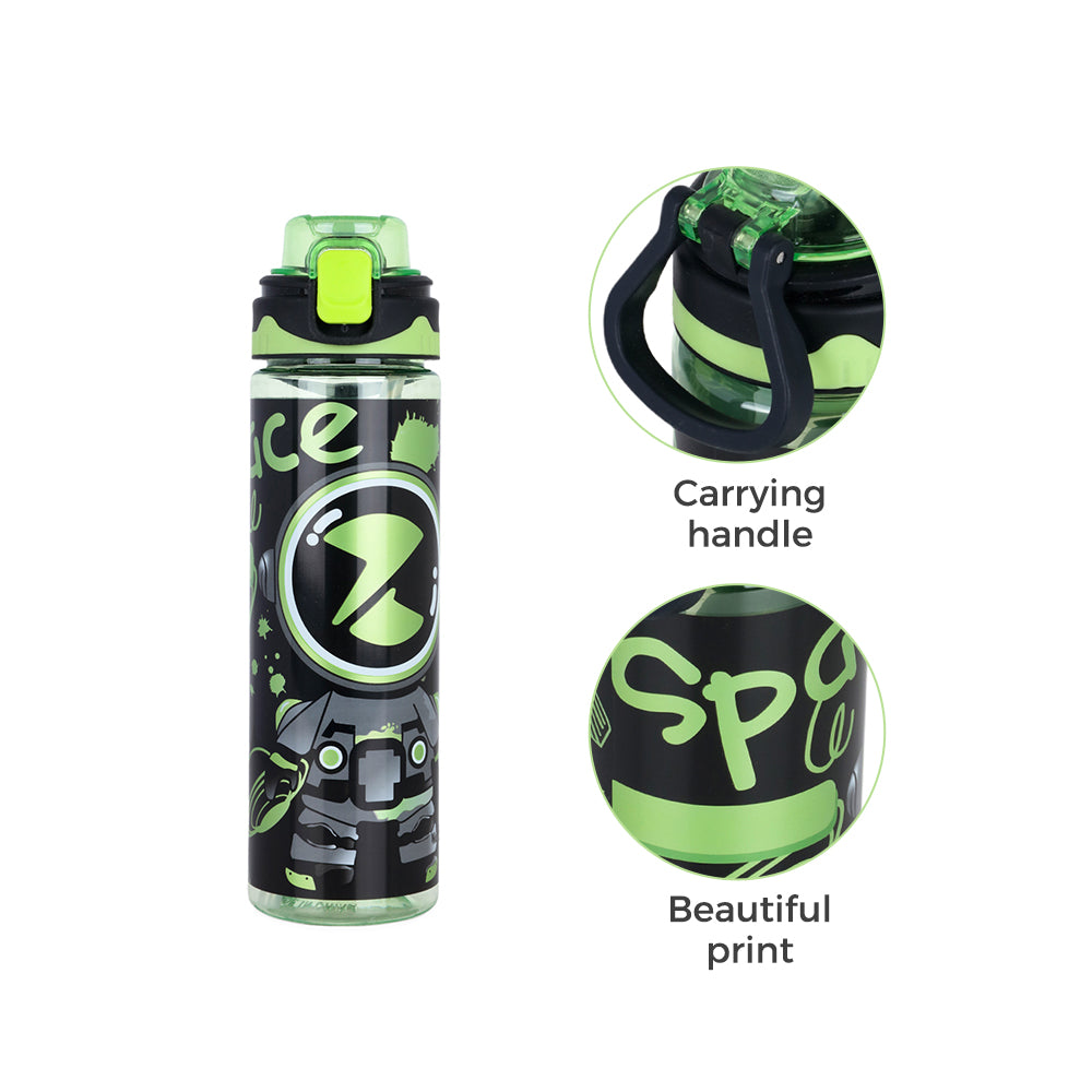 NOVA KIDS Water Bottle 700ml with Straw- Black