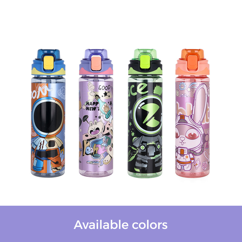 NOVA KIDS Water Bottle 700ml with Straw- Purple