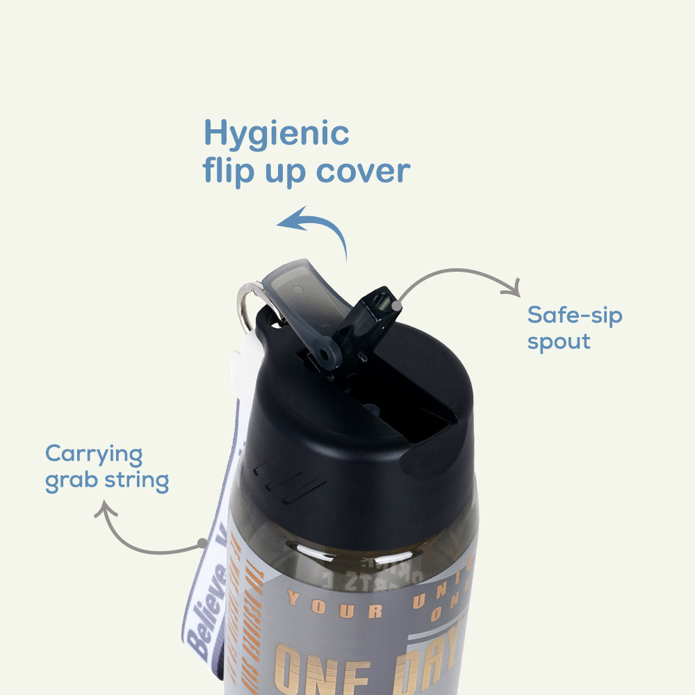 NOVA KIDS Water Bottle 750ml with Grab String - Black