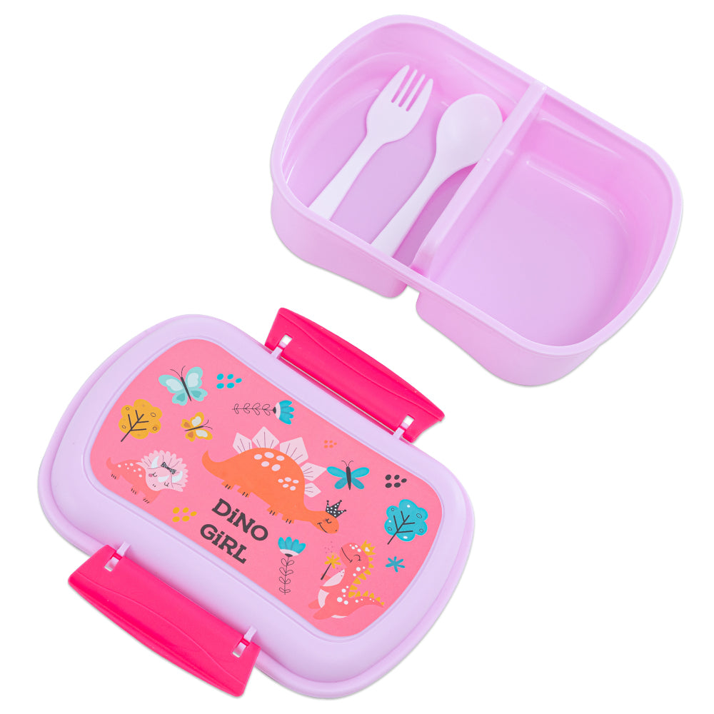 NOVA KIDS Lunch Bag Combo w/Lunch Box and Water Bottle - Dinosaurs Pink