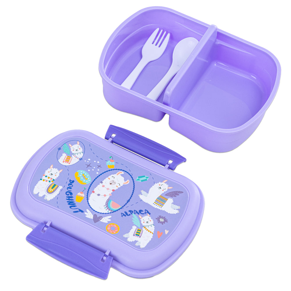 NOVA KIDS Lunch Bag Combo w/Lunch Box and Water Bottle - Lama Purple