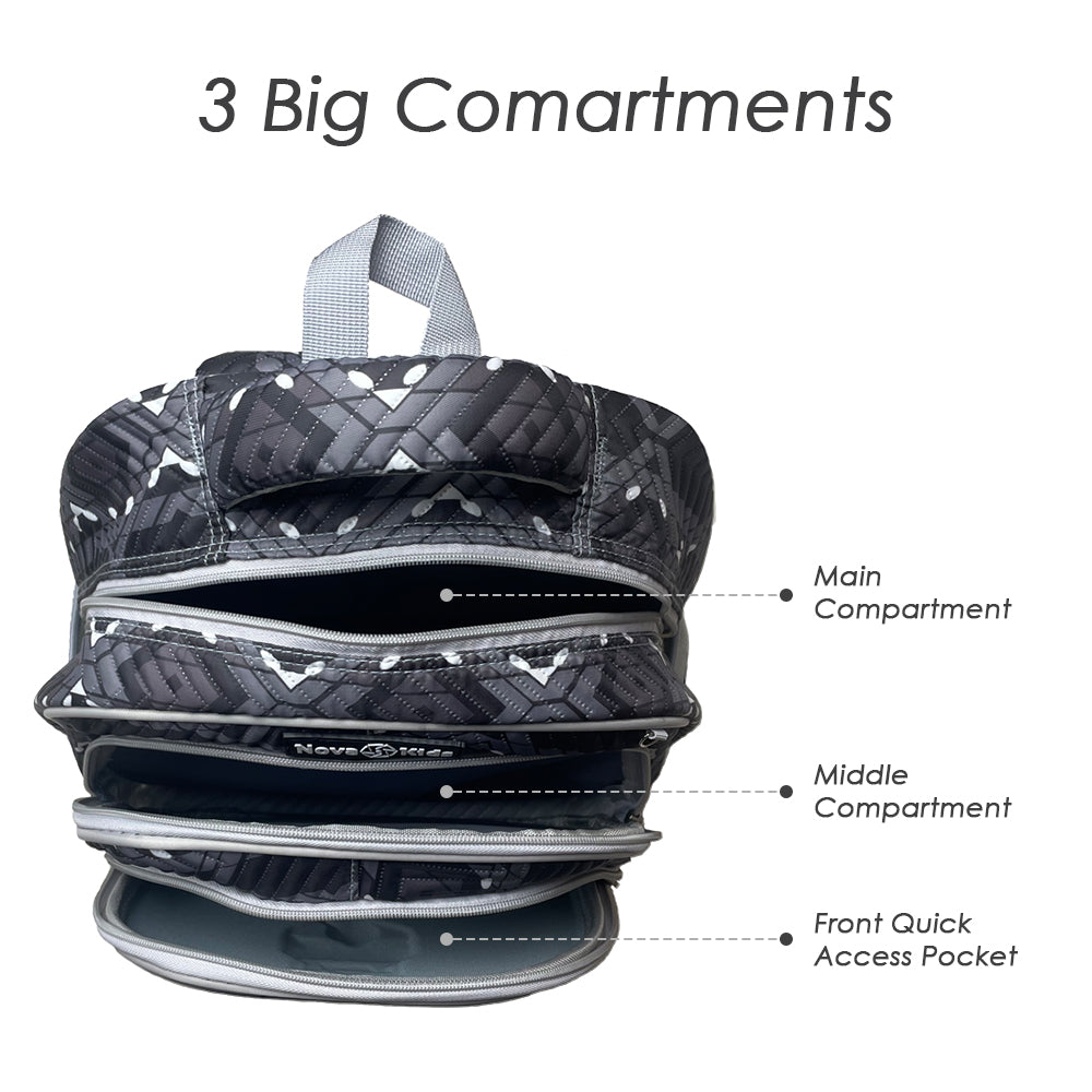 NOVA KIDS 3D School Bag - Soccer Grey, 16.5 inch