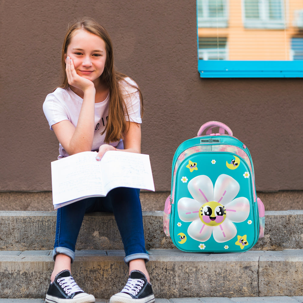 NOVA KIDS 3D School Bag - Daisy Green, 16.5 inch