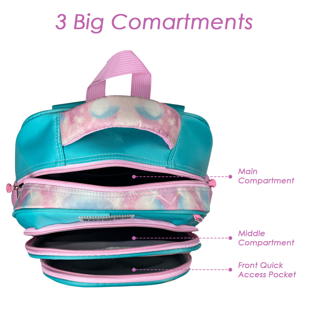 NOVA KIDS 3D School Bag - Daisy Green, 16.5 inch