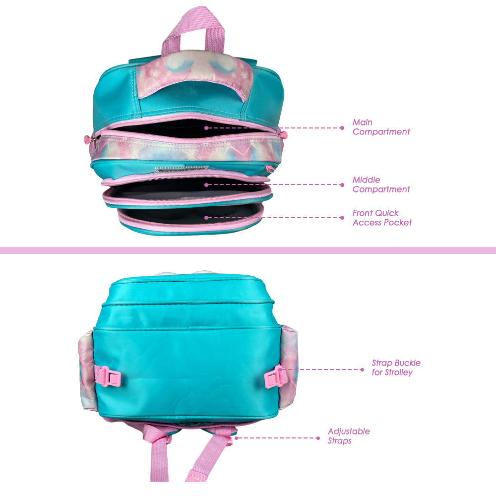 NOVA KIDS 3D School Bag - Daisy Green, 16.5 inch