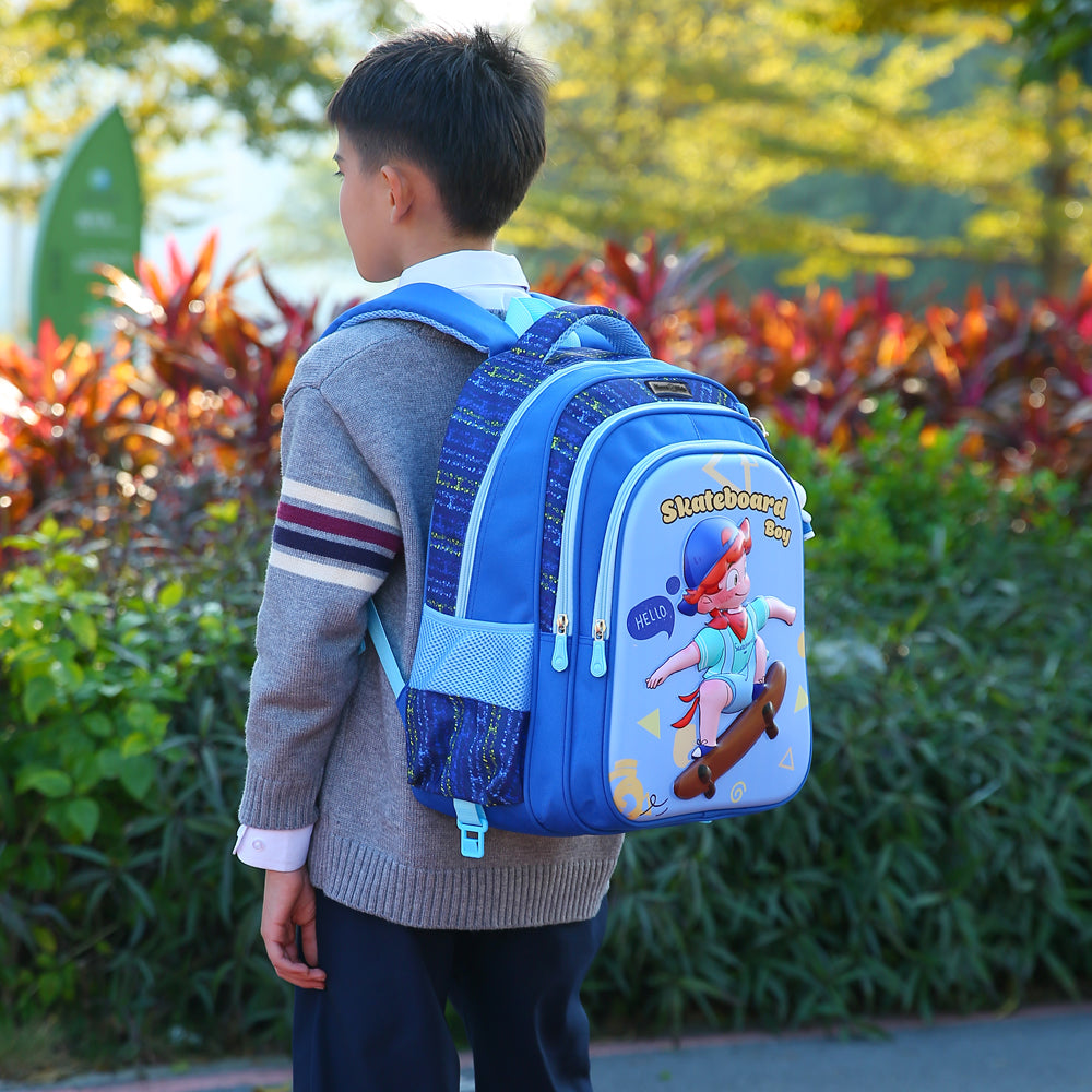 NOVA KIDS 3D School Bag - Skater Blue, 16.5 inch