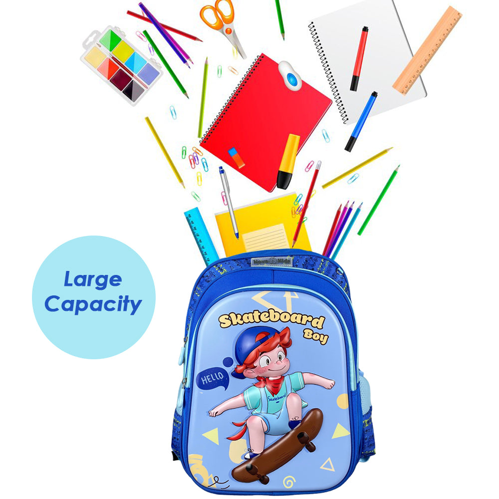 NOVA KIDS 3D School Bag - Skater Blue, 16.5 inch