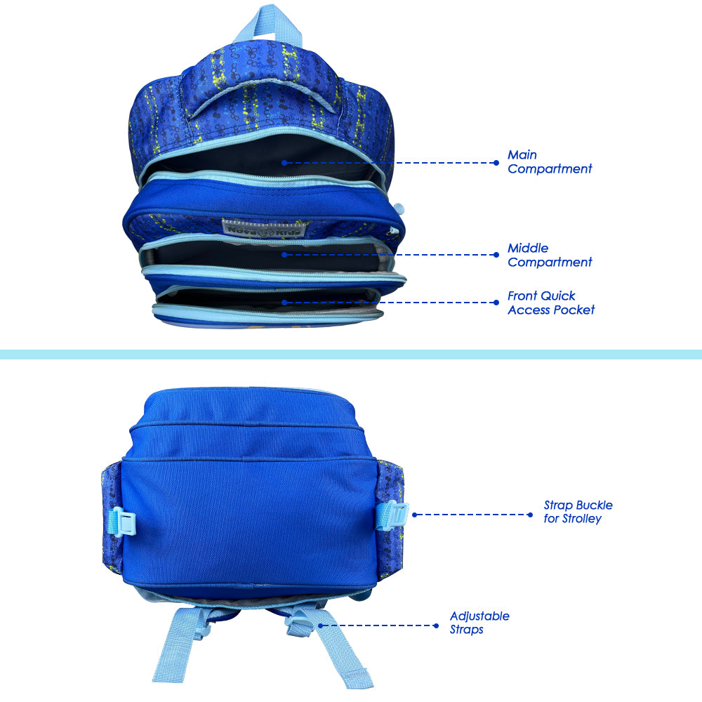 NOVA KIDS 3D School Bag - Skater Blue, 16.5 inch