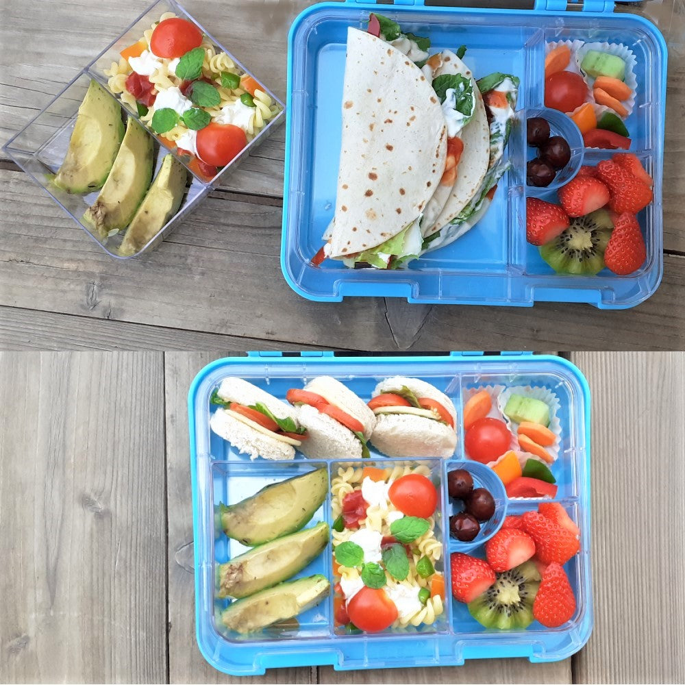 NOHOO Dinosaur Tote Bag and Bento Lunch Box - Blue
