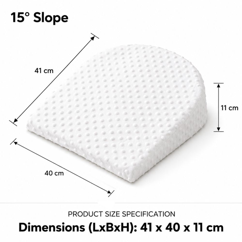 SUNVENO 15° Slope Baby Pillow with Removable Cover - White
