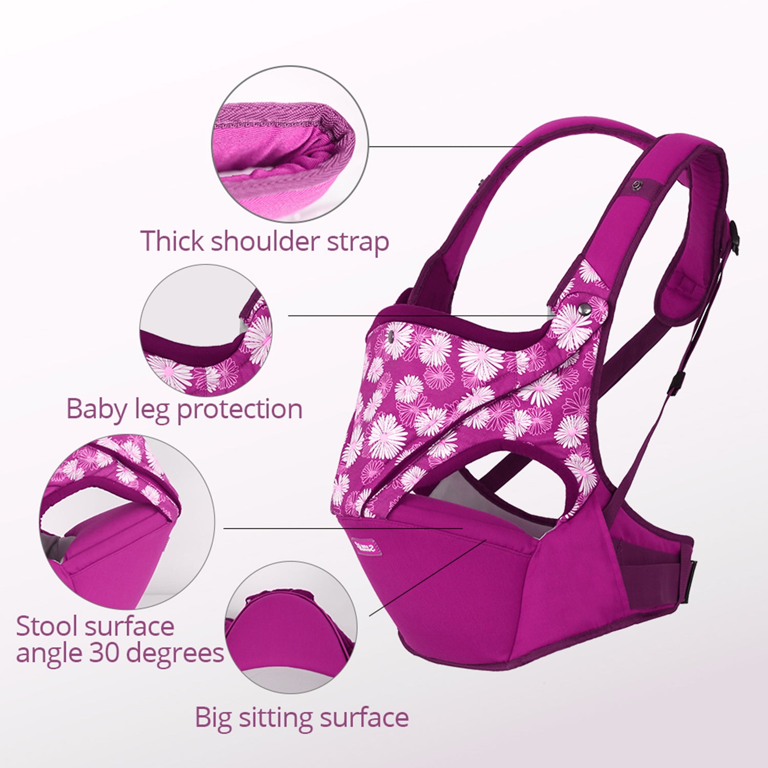 حاملة الأطفال سنفينو - زهرة - بنفسجية