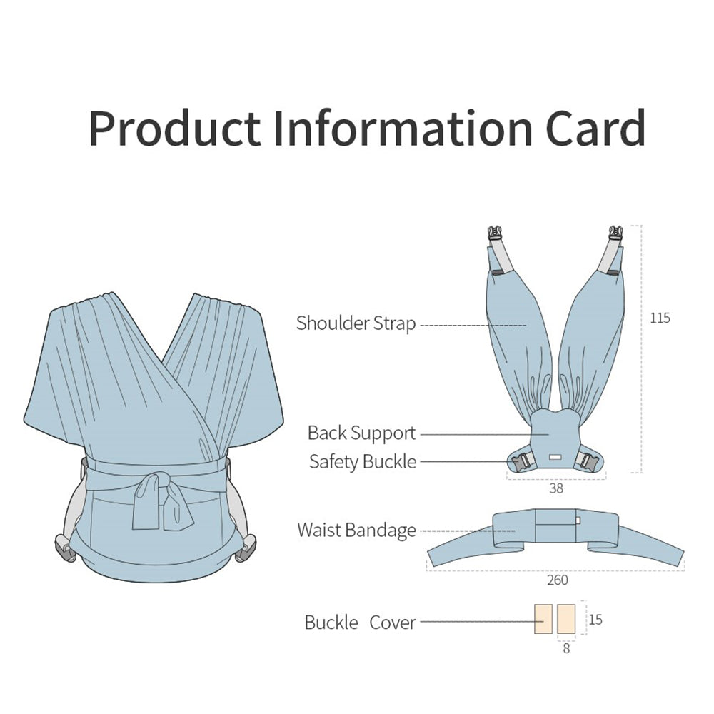 Sunveno Adjustable Baby Wrap Carrier Sling - Grey