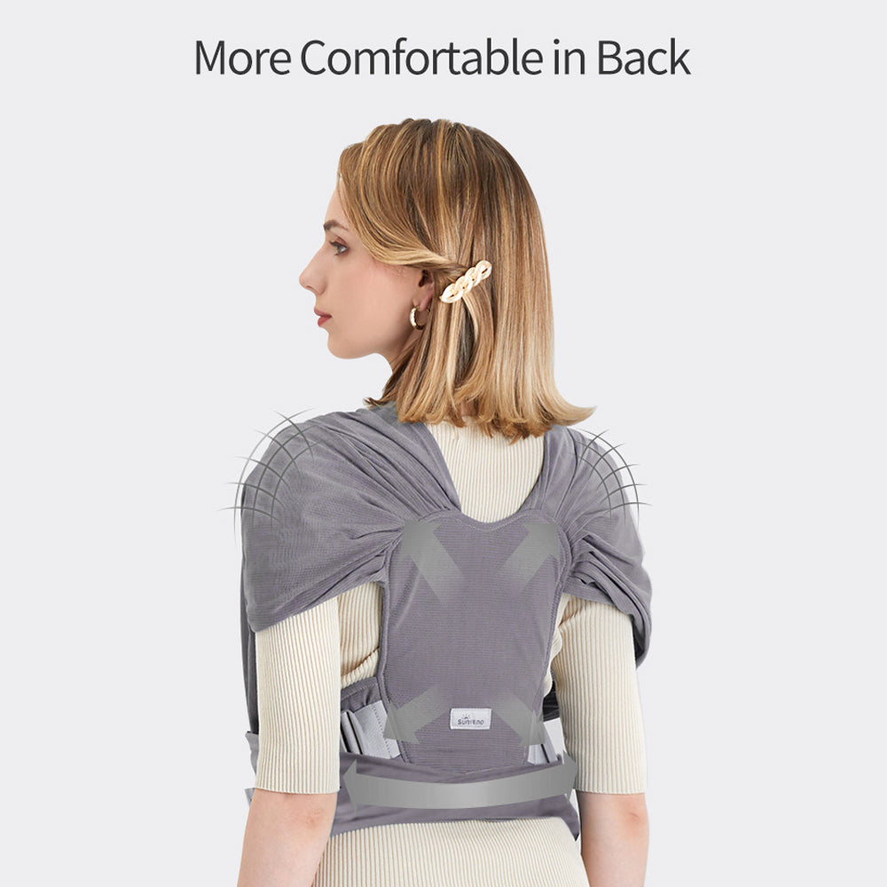 Sunveno Adjustable Baby Wrap Carrier Sling - Grey
