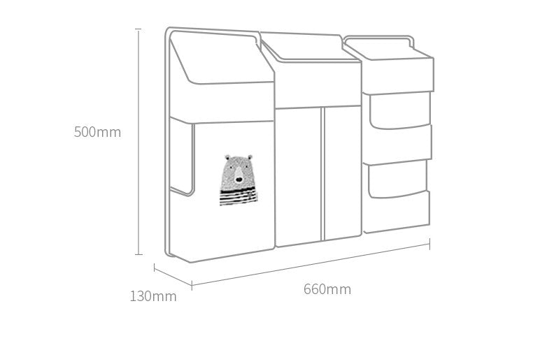 SUNVENO Baby Bedside Portable Crib Organizer - Pink