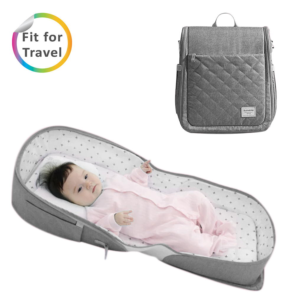 Sunveno Portable Baby Bed & bag - Grey