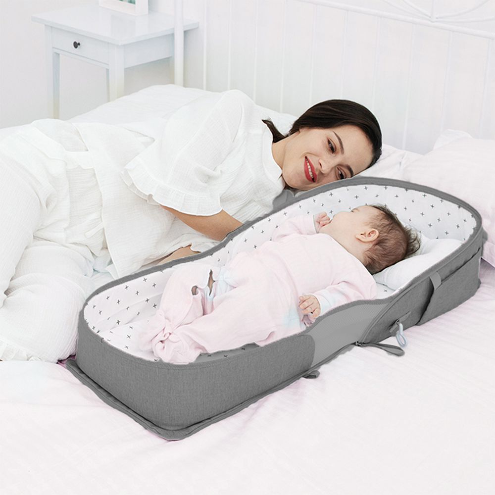 Sunveno Portable Baby Bed & bag - Grey
