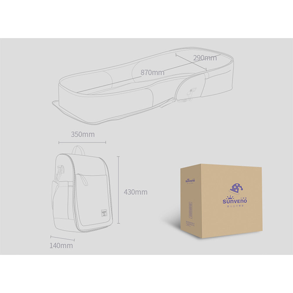 Sunveno Portable Baby Bed & bag - Grey