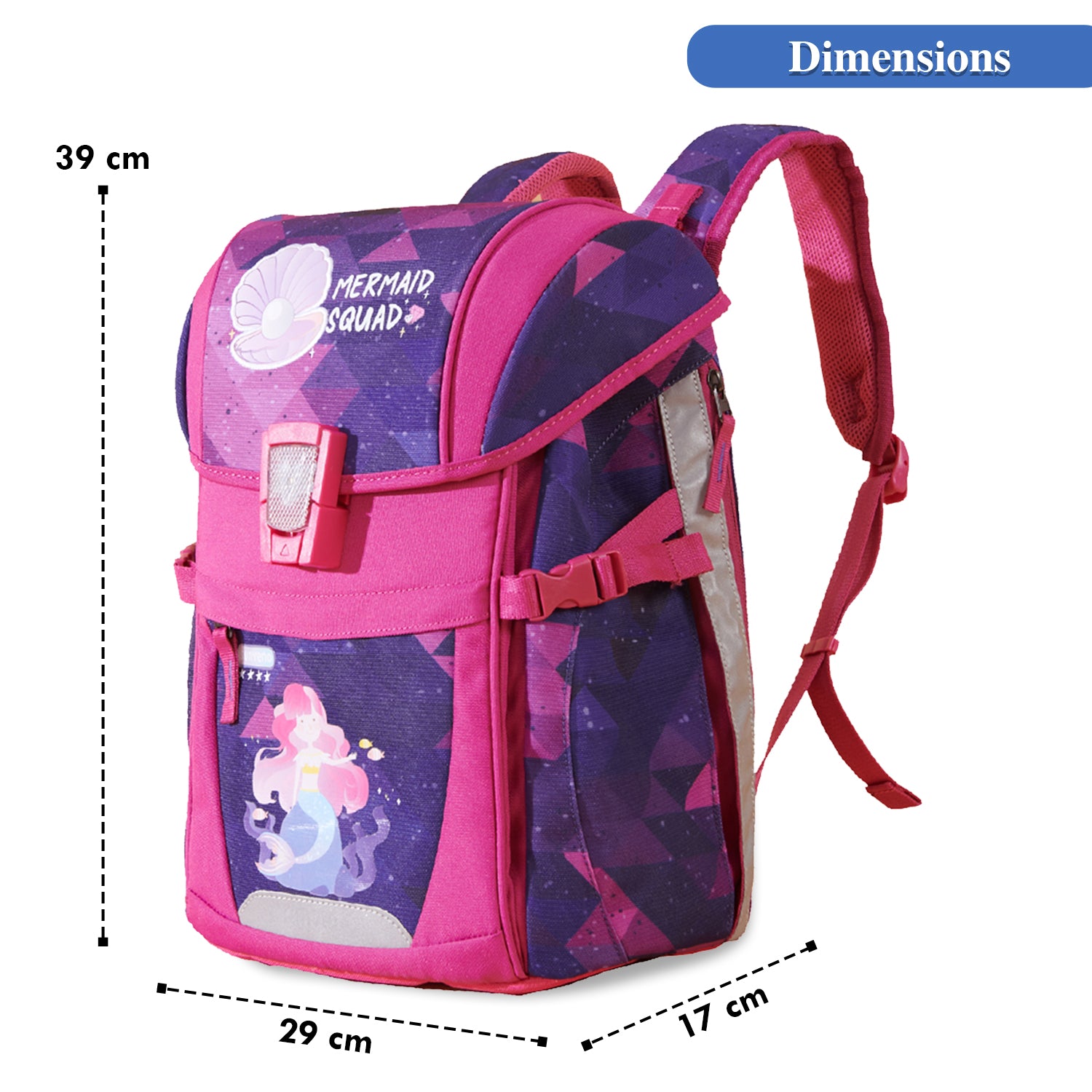 SUNVENO Ergonomic School Bag Mermaid - Pink