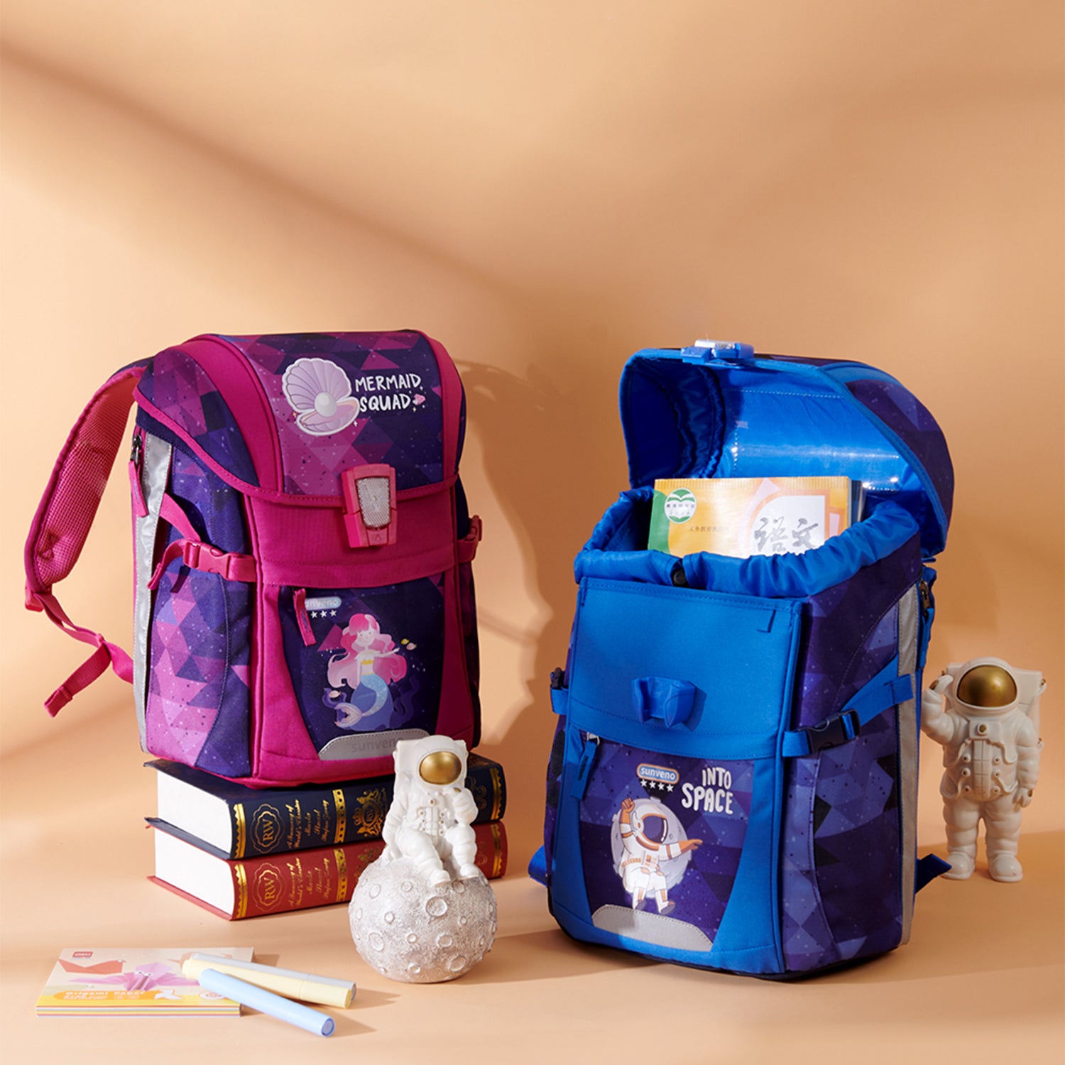 SUNVENO Ergonomic School Bag Mermaid - Pink