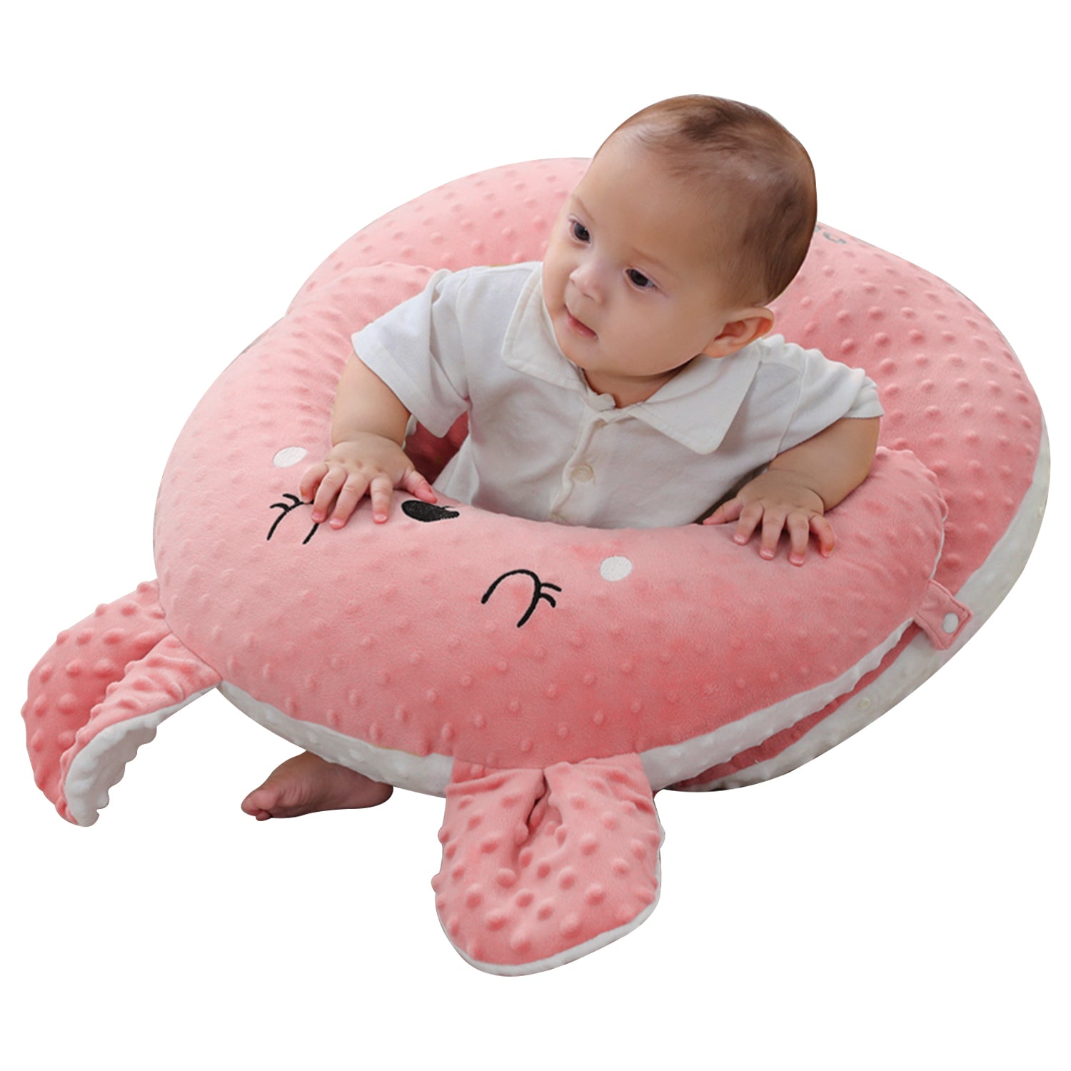 Sunveno Baby Anti - Reflux Feeding Pillow w/C Shapped Seating Pillow - Pink