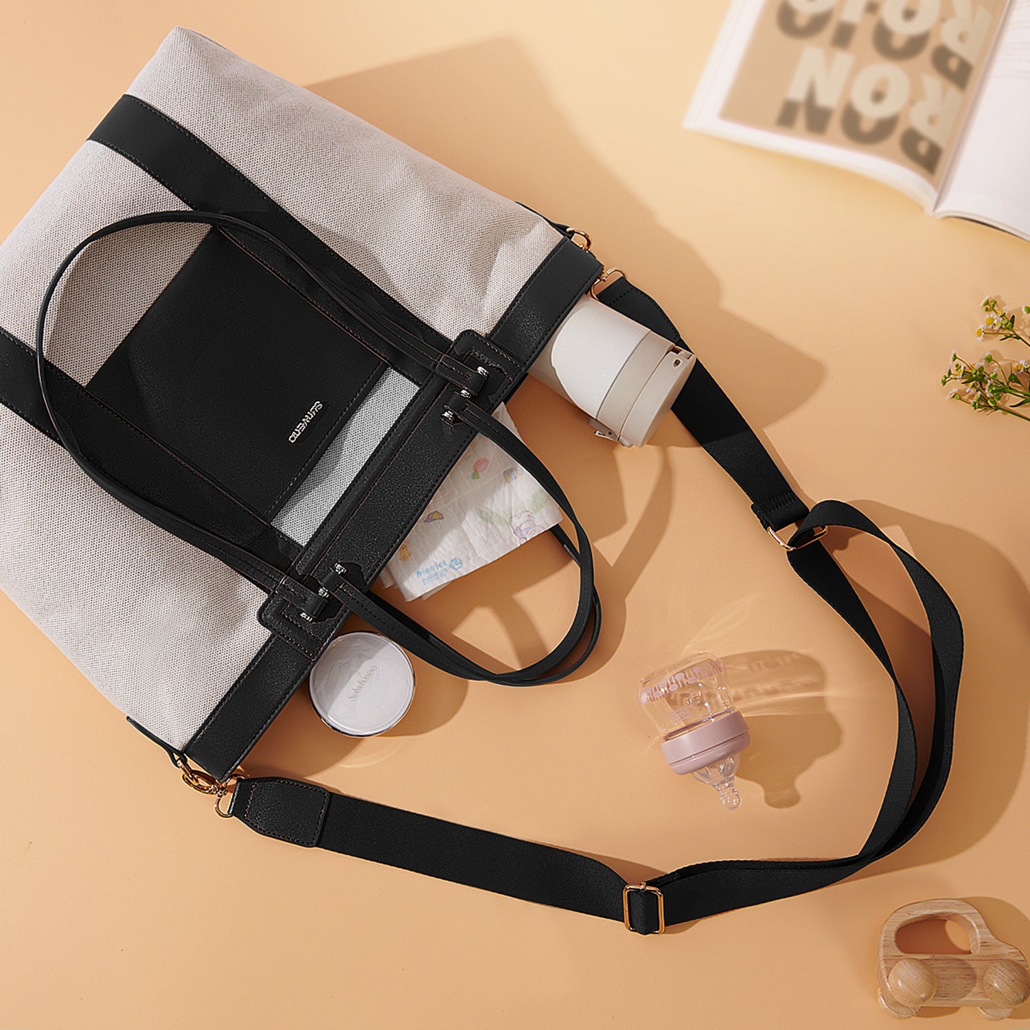 SUNVENO La Mode Premium Diaper Bag - Black