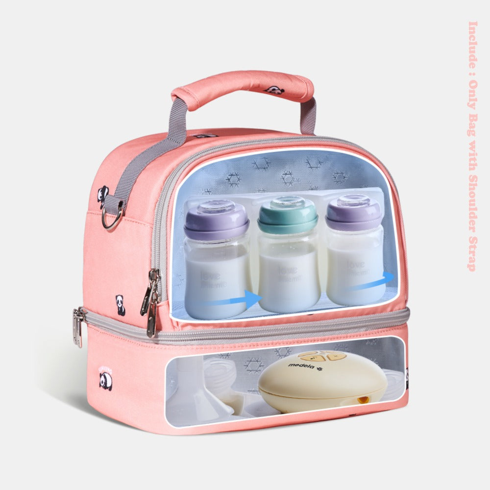 SUNVENO Love Little Me Insulated Bottle/Lunch Bag - Pink