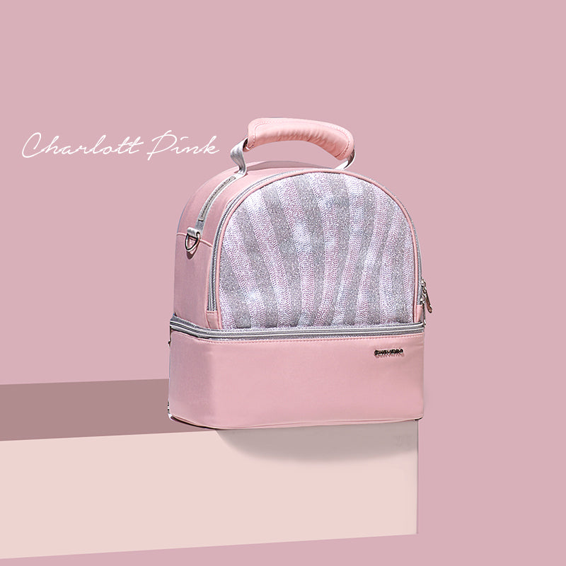 صن فينو - حقيبة غداء معزولة بلون وردي لامع