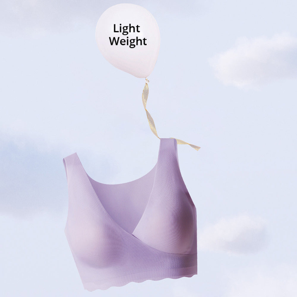 SUNVENO Maternity Cross - Fit Nursing & Sleep Bra (L) - Purple