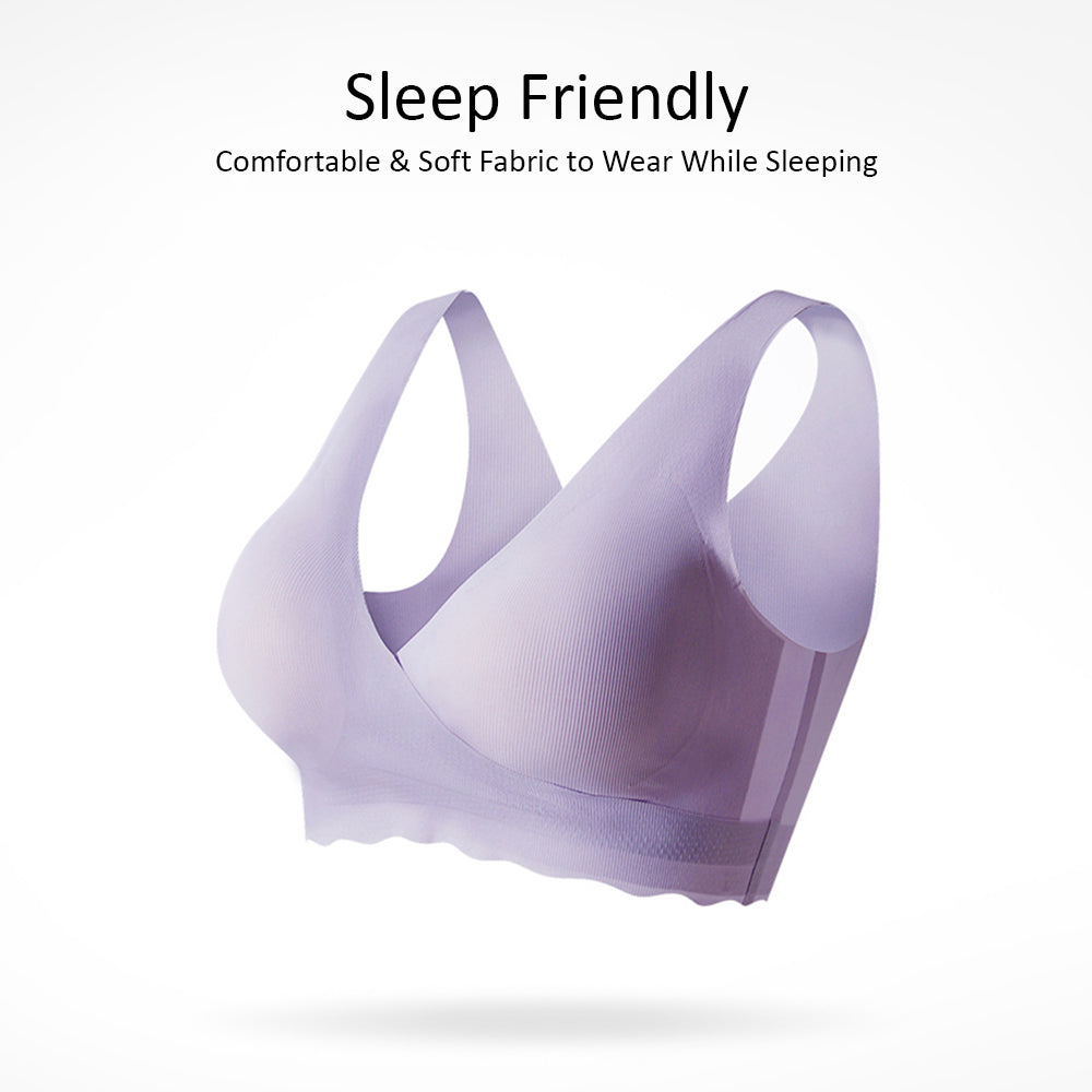 SUNVENO Maternity Cross - Fit Nursing & Sleep Bra (XL) - Purple