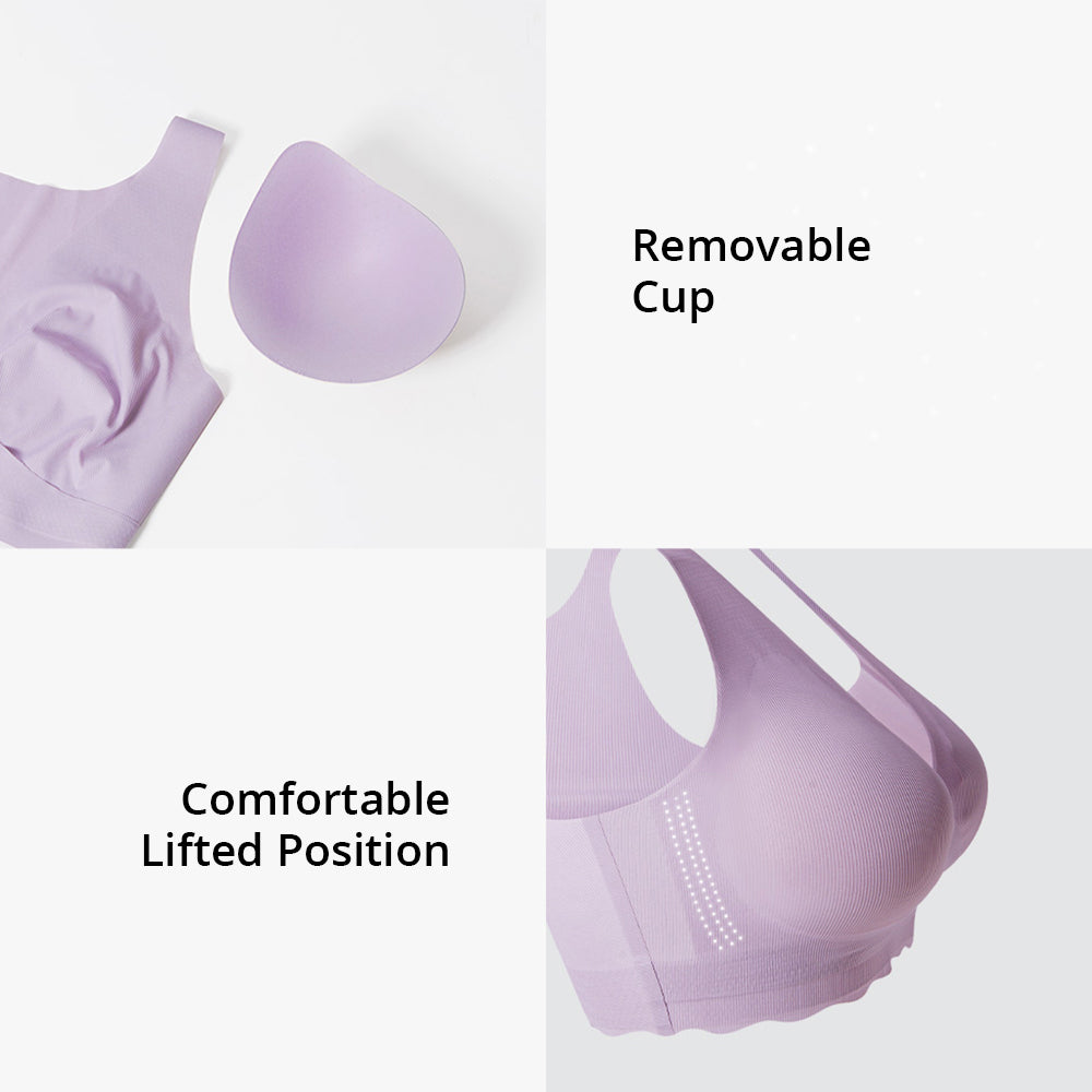 SUNVENO Maternity Cross - Fit Nursing & Sleep Bra (XXXL) - Purple