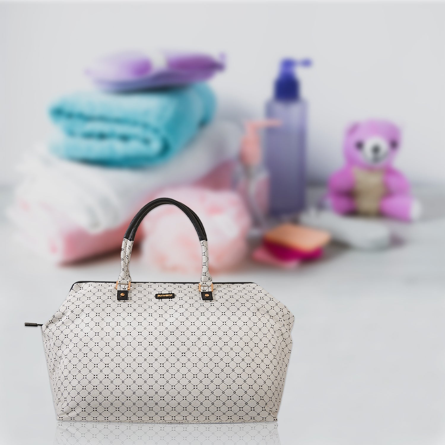 SUNVENO Mommy Fashion Diaper Bag - White