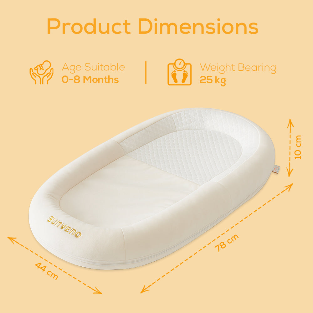 سرير/كبسولة أطفال حديثي الولادة من صنڤينو - أبيض | خفيف الوزن، مريح وآمن للأطفال الرضع (من 0 إلى 8 أشهر)