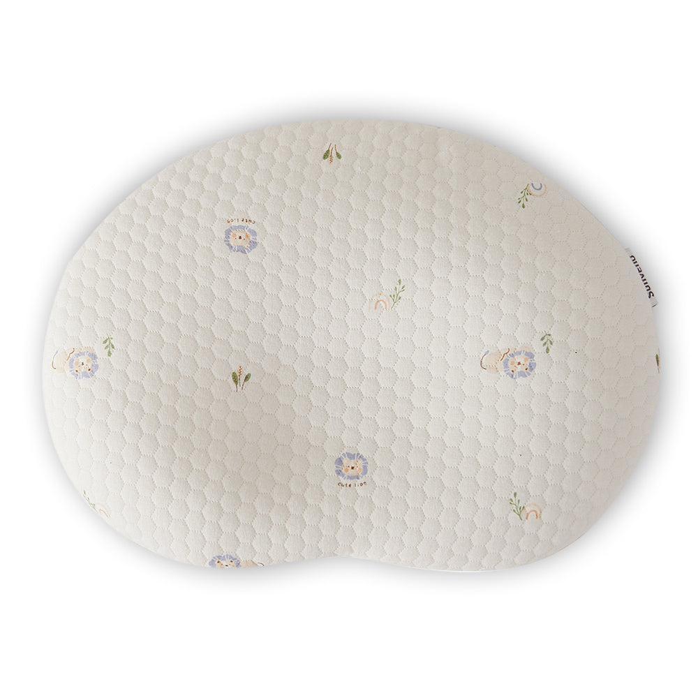 Sunveno Baby Head Shaping Pillow – Breathable Anti-Flat Head Infant Support Pillow, White