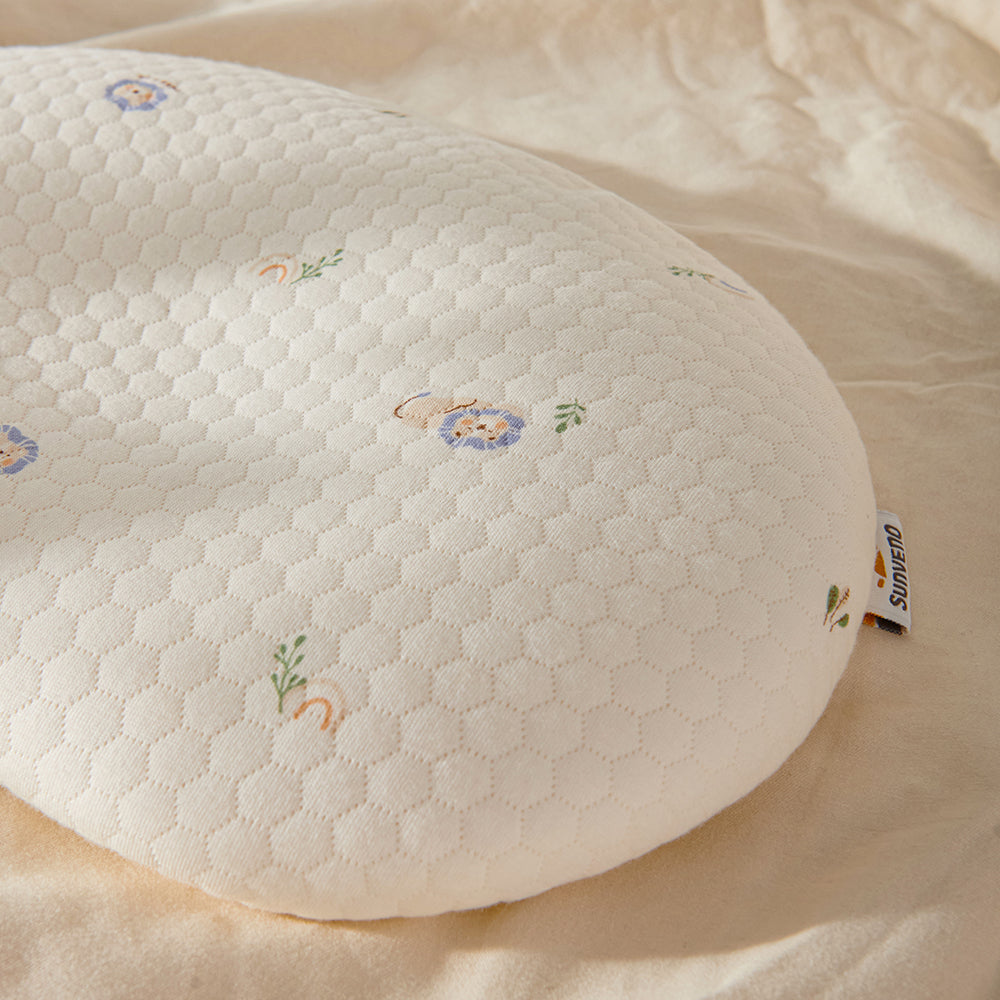 Sunveno Baby Head Shaping Pillow – Breathable Anti-Flat Head Infant Support Pillow, White