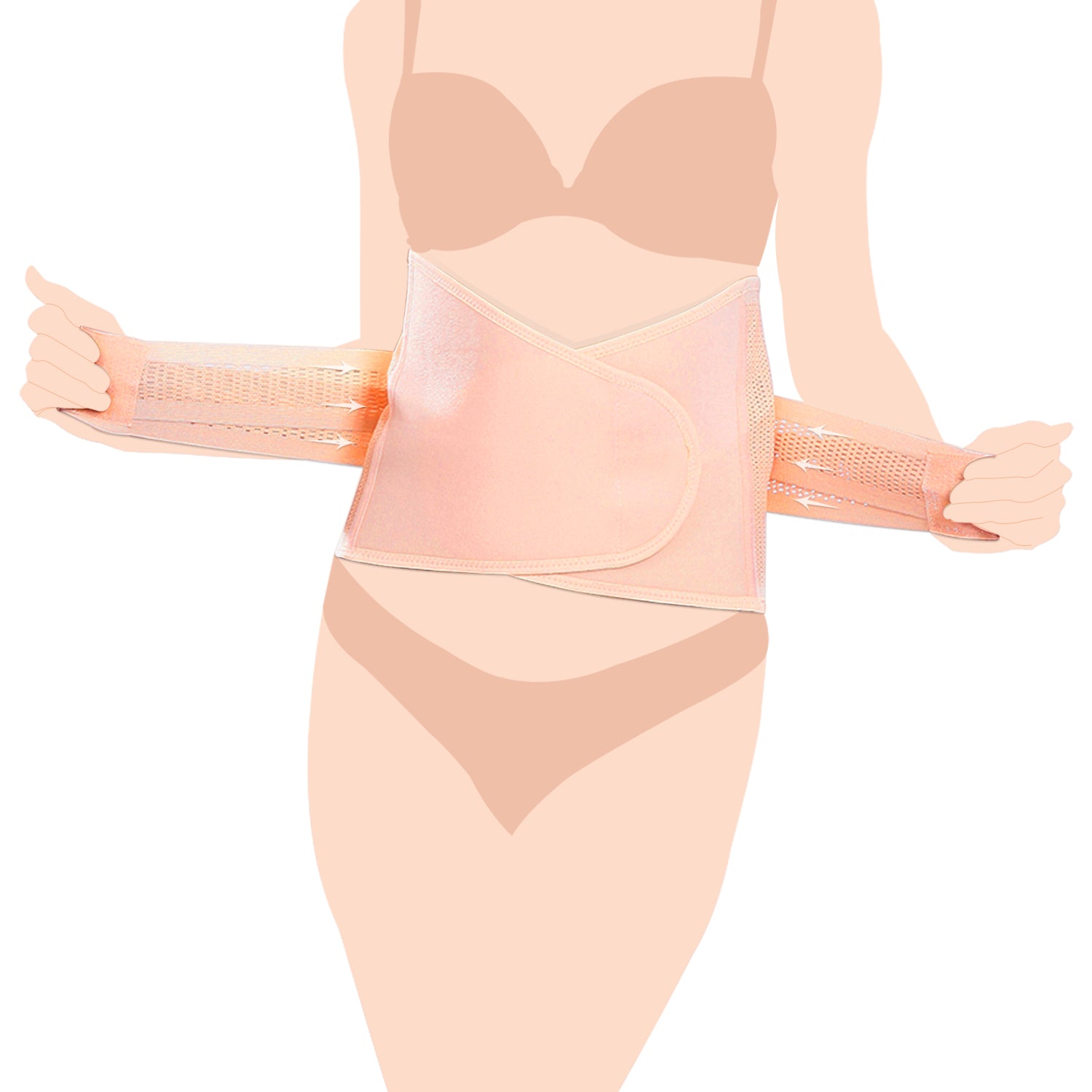 SUNVENO Abdominal Support Maternity Cross Grip Belly Wrap - Beige, 2XL