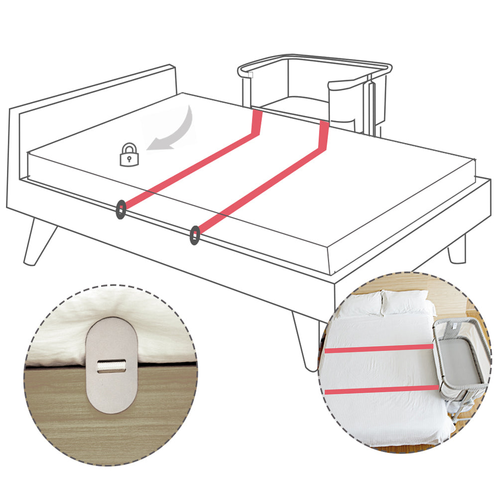 SUNVENO Bedside Cot and Crib w/t Mosquito Net