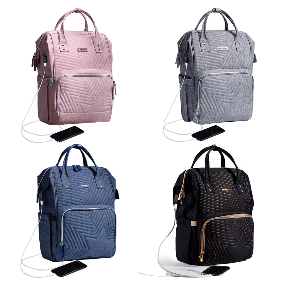SUNVENO Diaper Bag - Nova Pink + Stroller Hooks