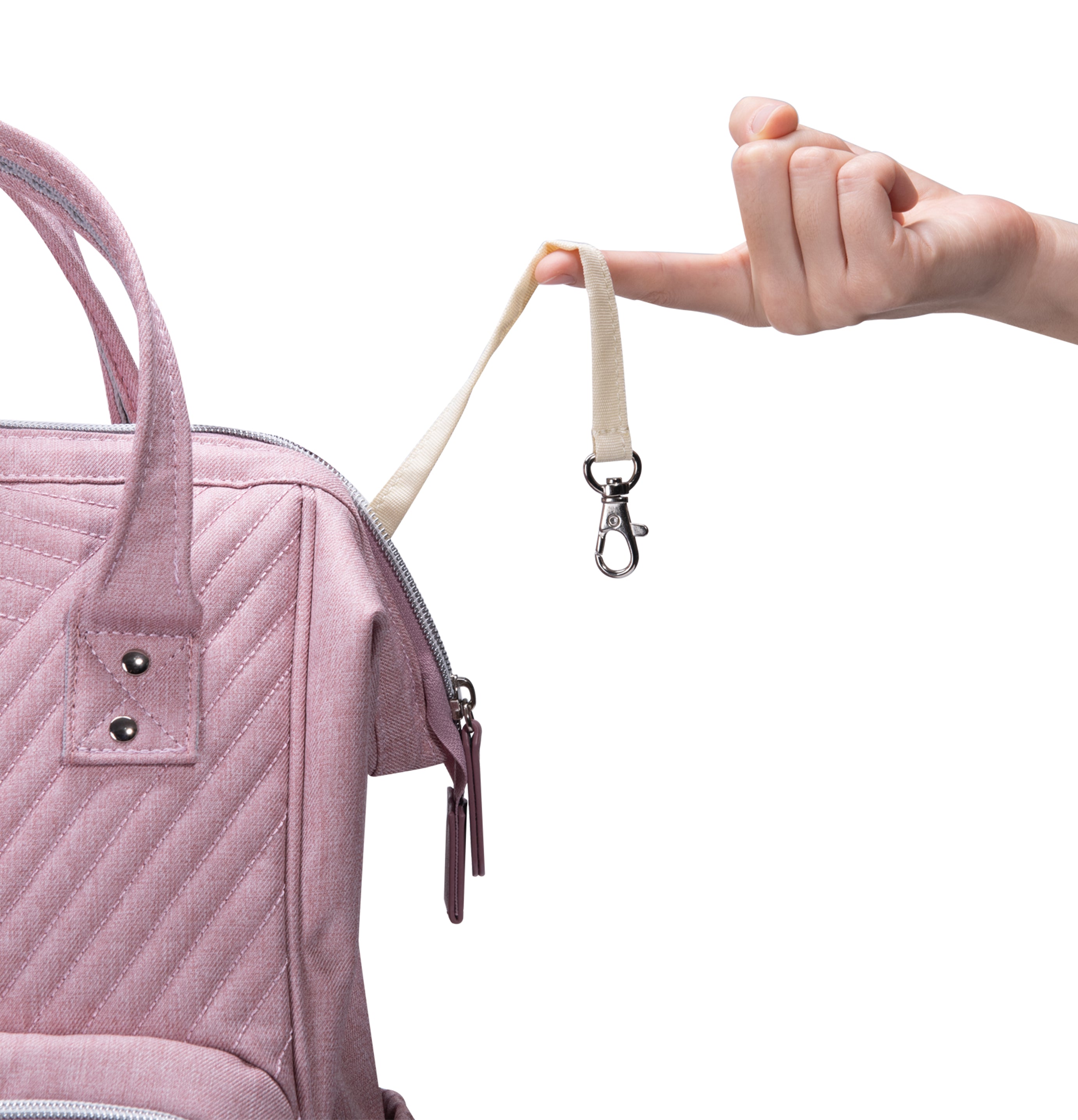 SUNVENO Diaper Bag - Nova Pink + Stroller Hooks