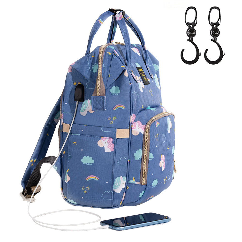 SUNVENO Diaper Bag Unicorn XL w/SUNVENO Stroller Hooks