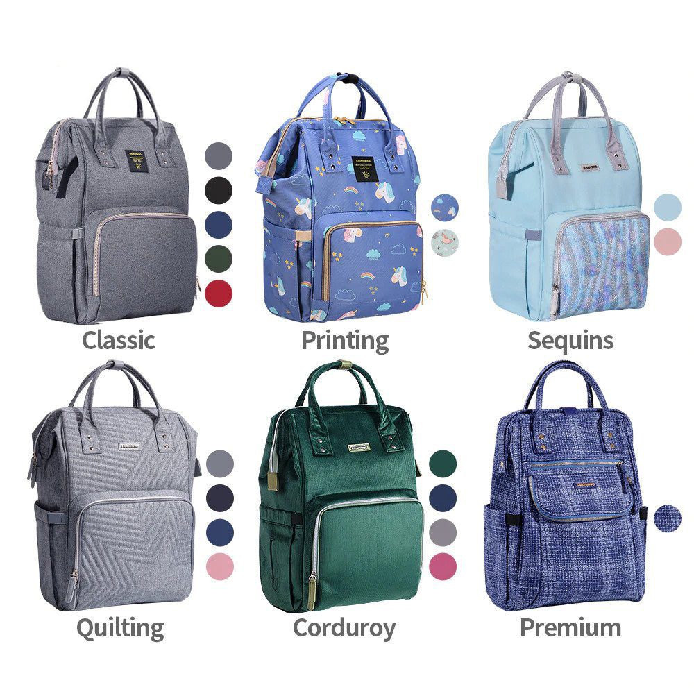 SUNVENO Diaper Bag + Diaper Caddy - Nova Grey