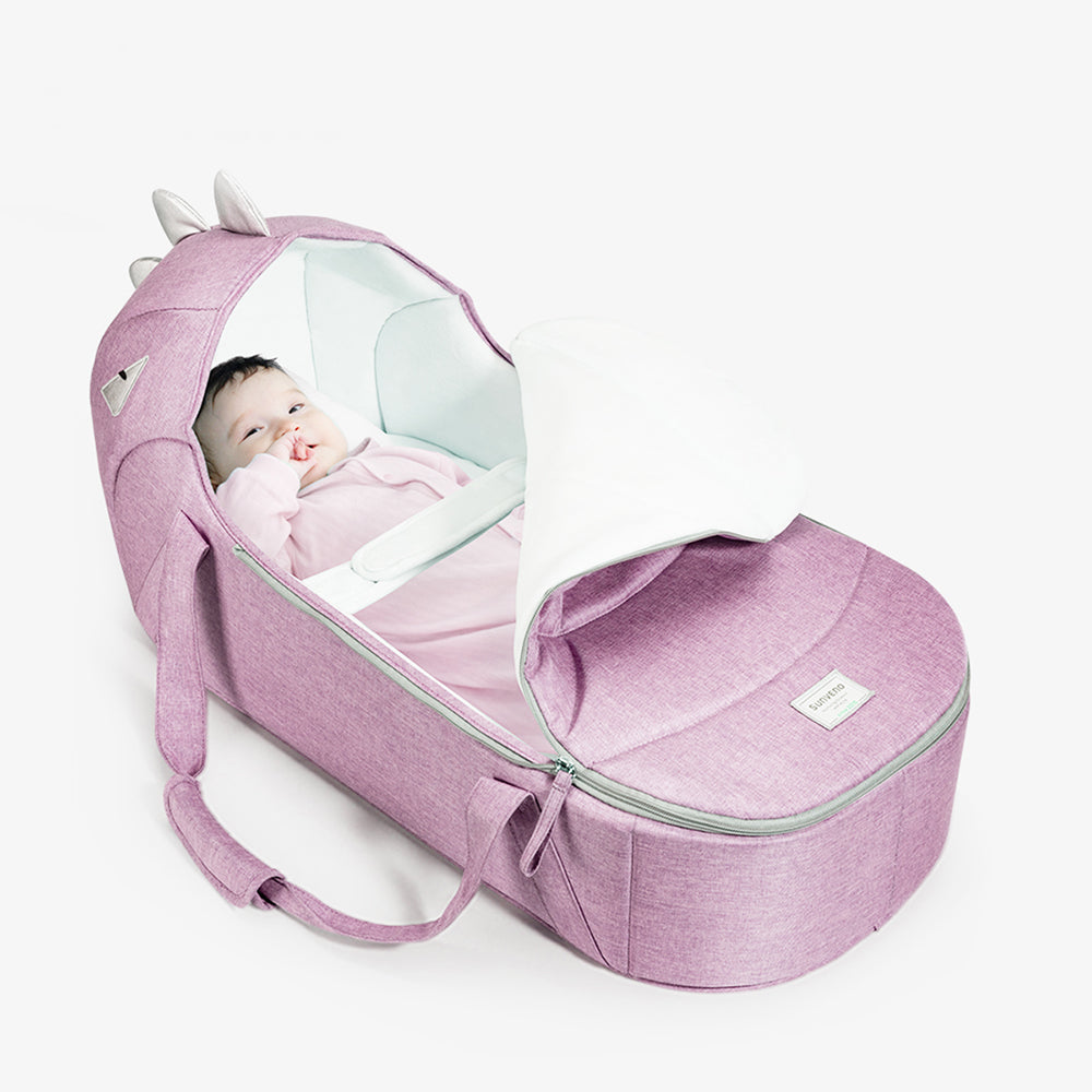 SUNVENO Foldable Travel Carry Cot - Pink