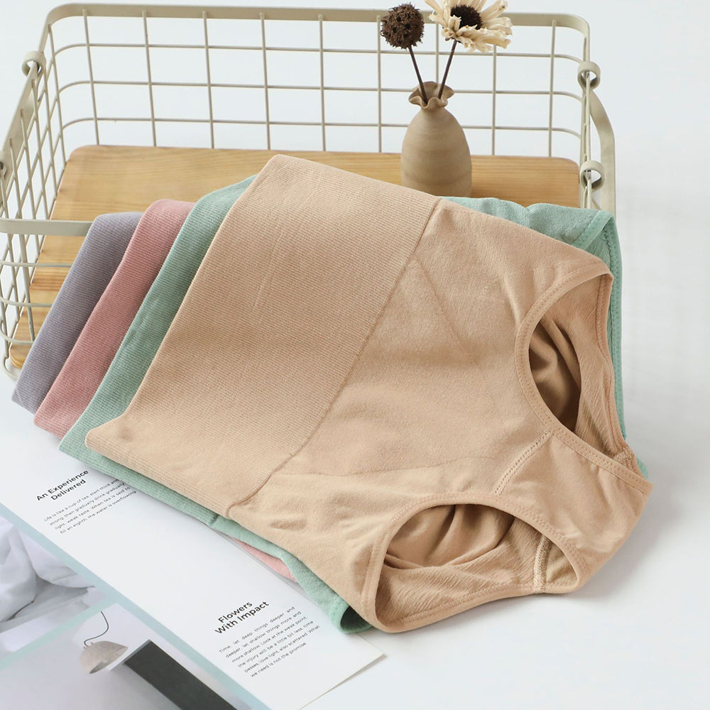 SUNVENO High Waist Maternity Belly Support Cotton Panties - Skin
